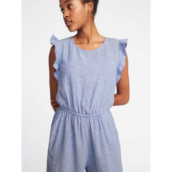 Old Navy Pants - Old Navy Ruffled Jumper-Blue